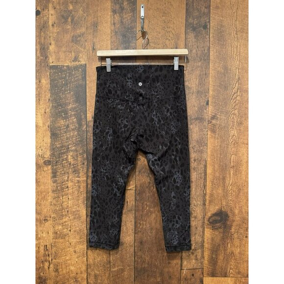 Lululemon Align High-Rise Crop 21" Cheetah Camo Deep Coal Multi Sz 10 EUC - Picture 3 of 6